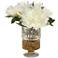 Cream and Pink Peonies 14 1/2"H Faux Flowers in Vase