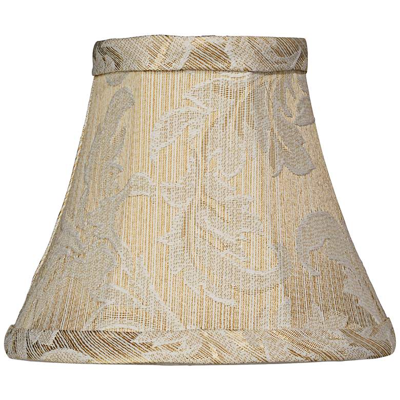 Image 1 Cream Brocade White Leaf Shade 3x6x5 (Clip-On)