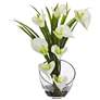 Cream Calla Lily and Grass 15 1/2" Wide Faux Flowers in Vase