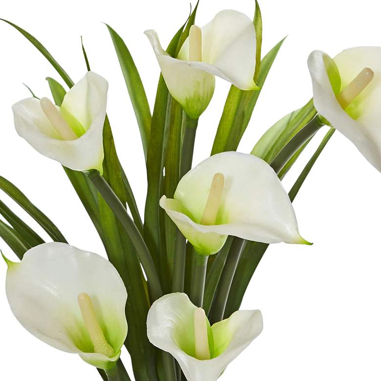 Image 2 Cream Calla Lily and Grass 15 1/2 inch Wide Faux Flowers in Vase more views