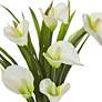 Cream Calla Lily and Grass 15 1/2" Wide Faux Flowers in Vase