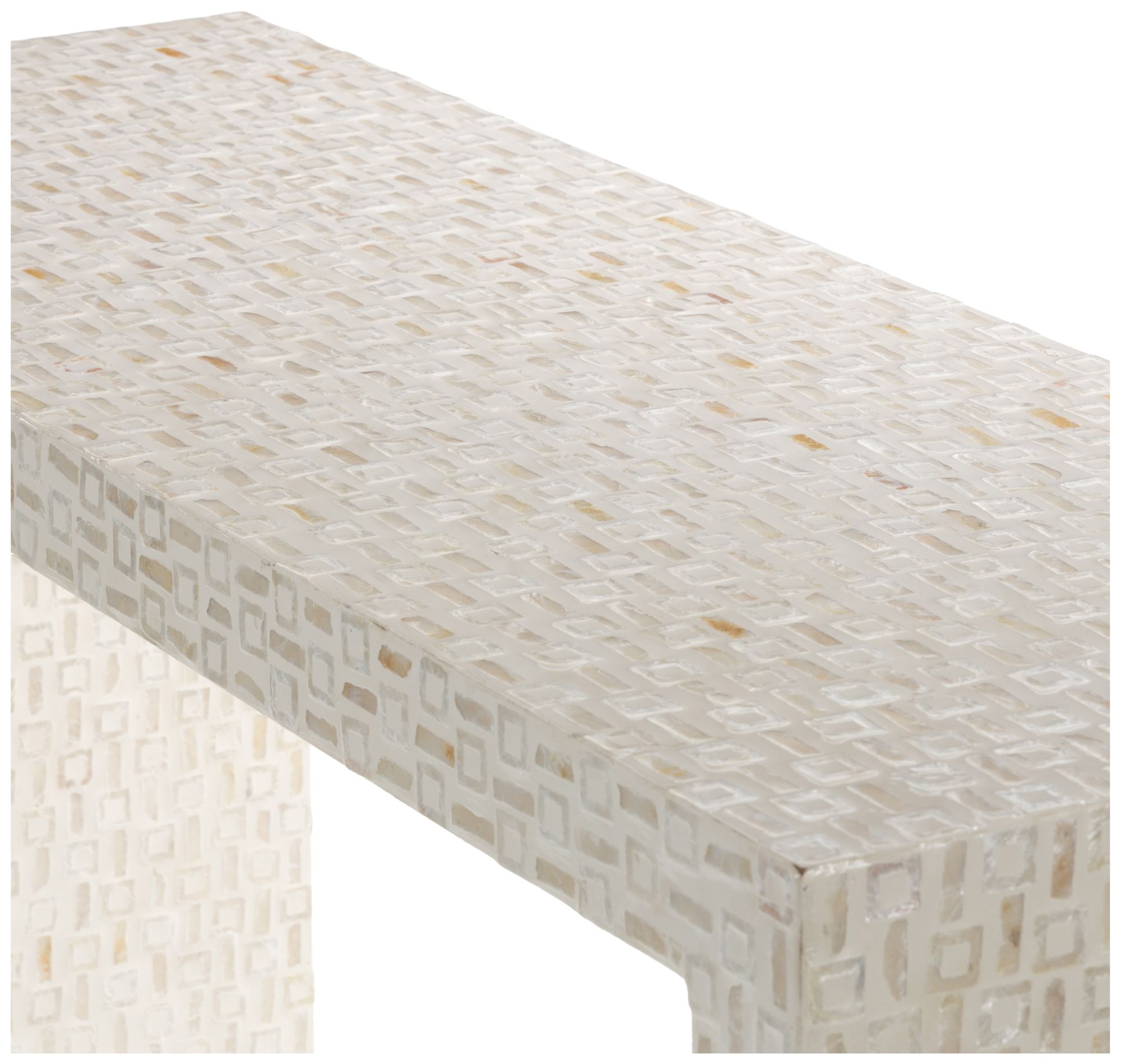 Image 3 Cream Capiz Shell Contemporary Console Table, 44" x 16" x 31" more views