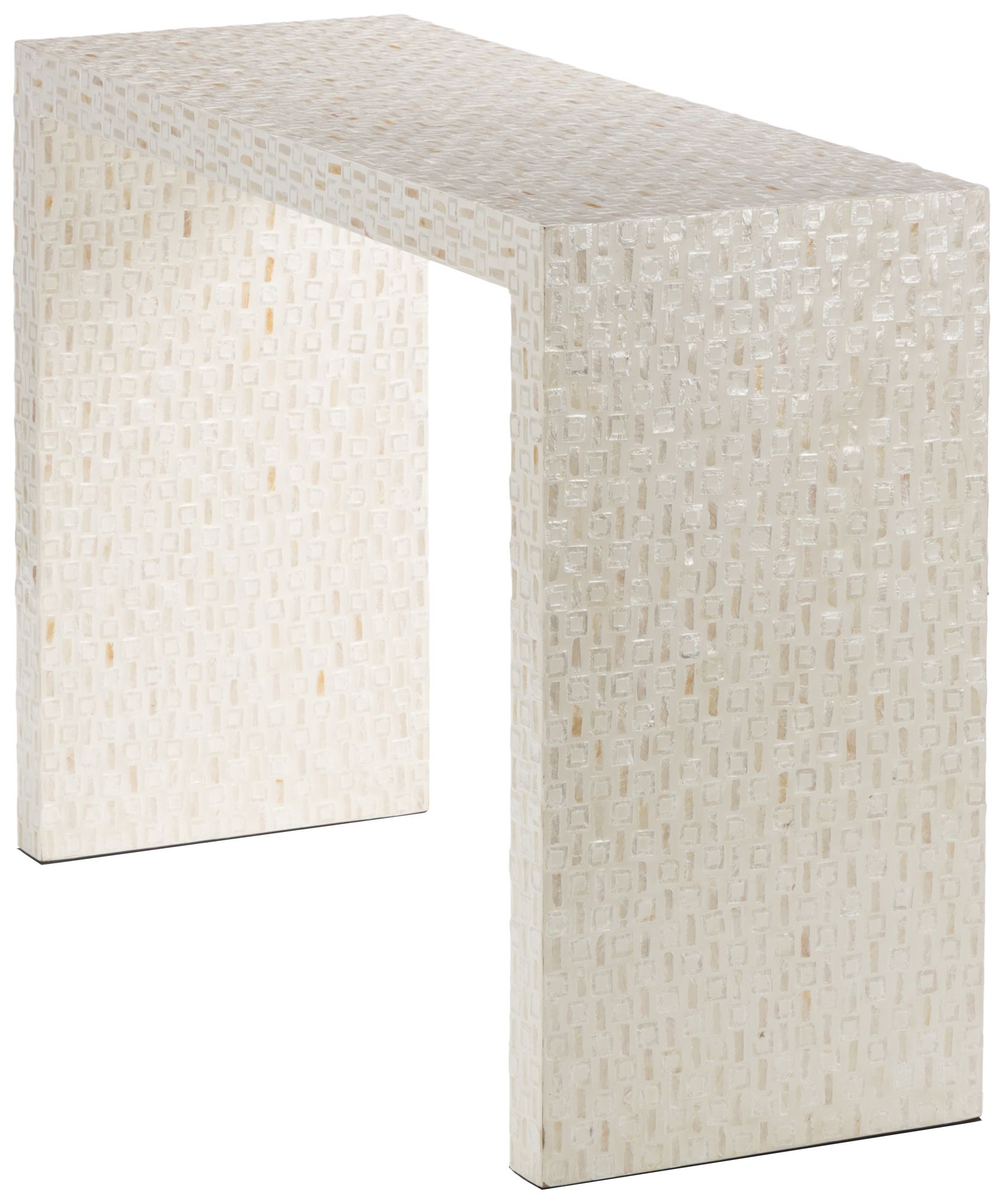 Image 5 Cream Capiz Shell Contemporary Console Table, 44" x 16" x 31" more views