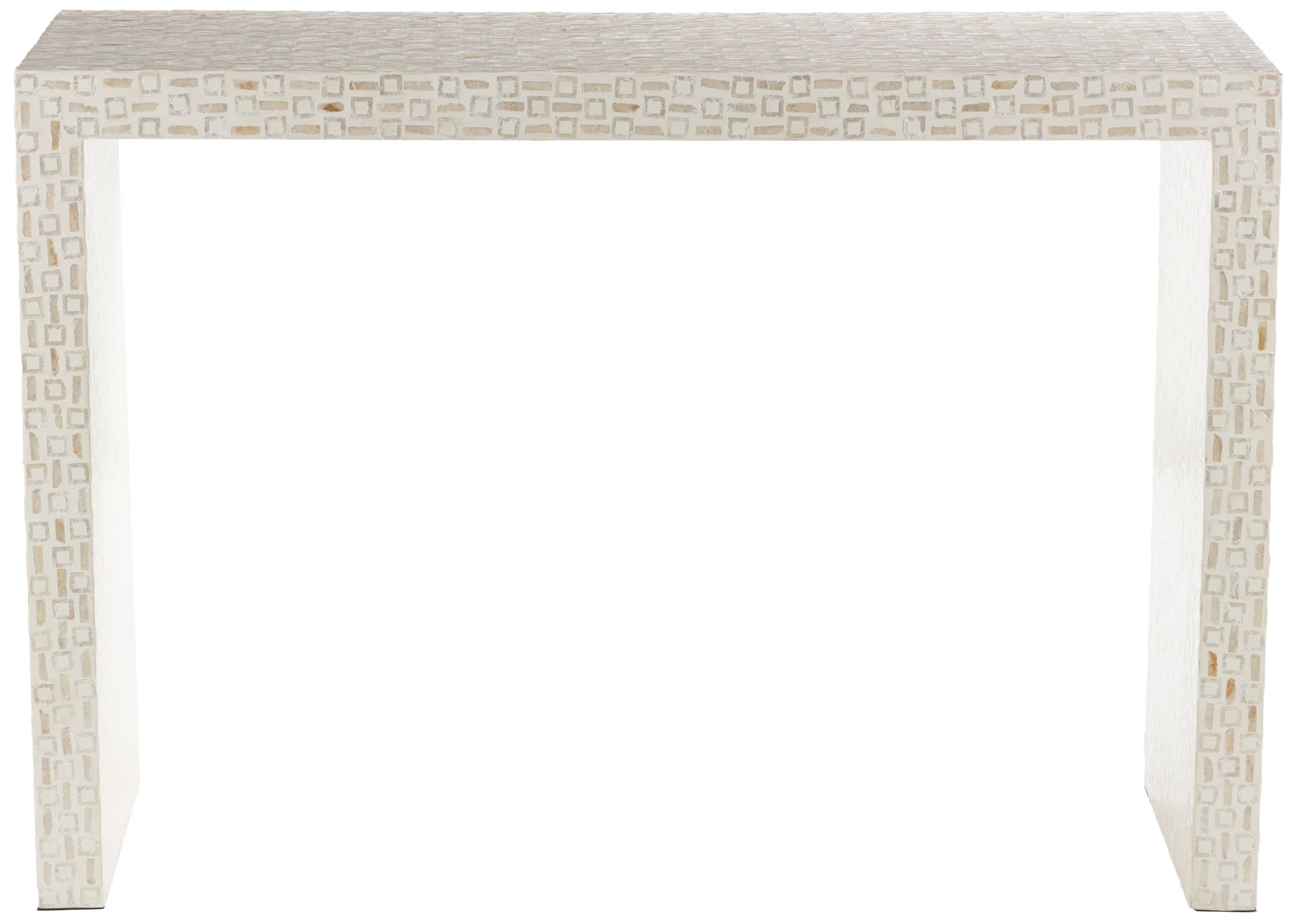 Image 6 Cream Capiz Shell Contemporary Console Table, 44" x 16" x 31" more views