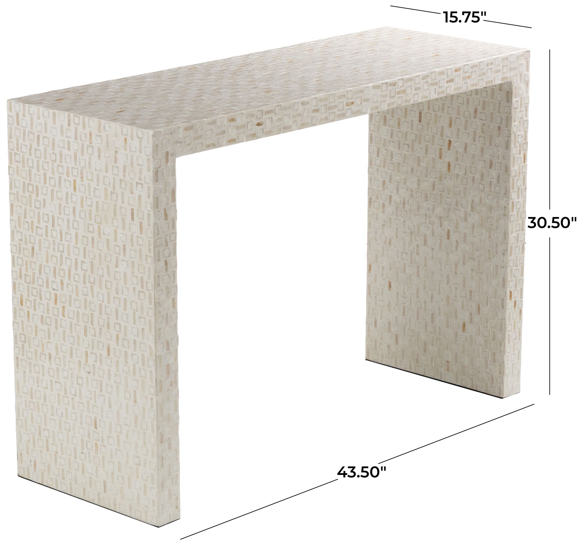 Image 7 Cream Capiz Shell Contemporary Console Table, 44" x 16" x 31" more views