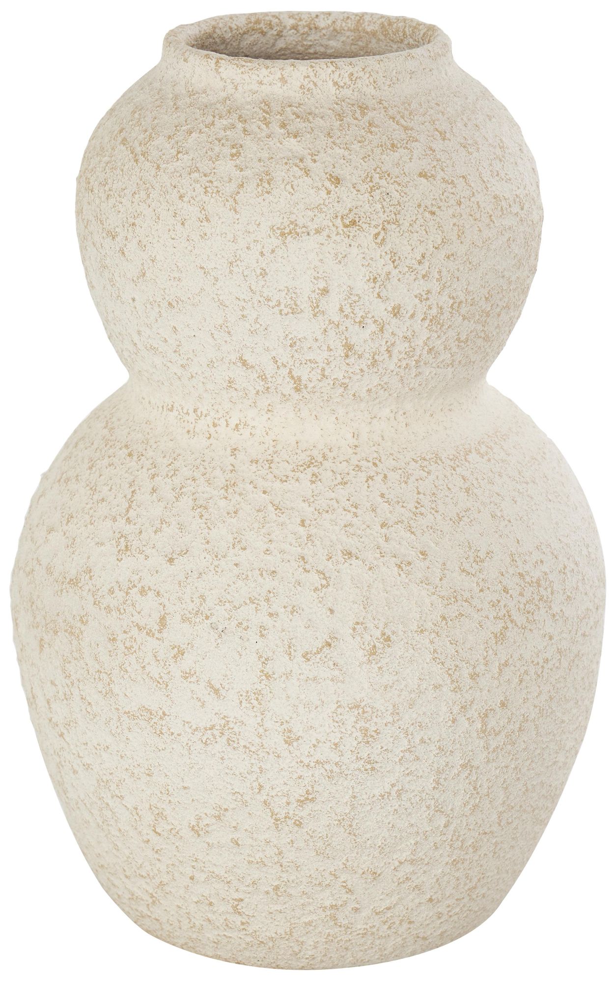 Image 2 Cream Ceramic Bohemian Vase, 8" x 8" x 12"