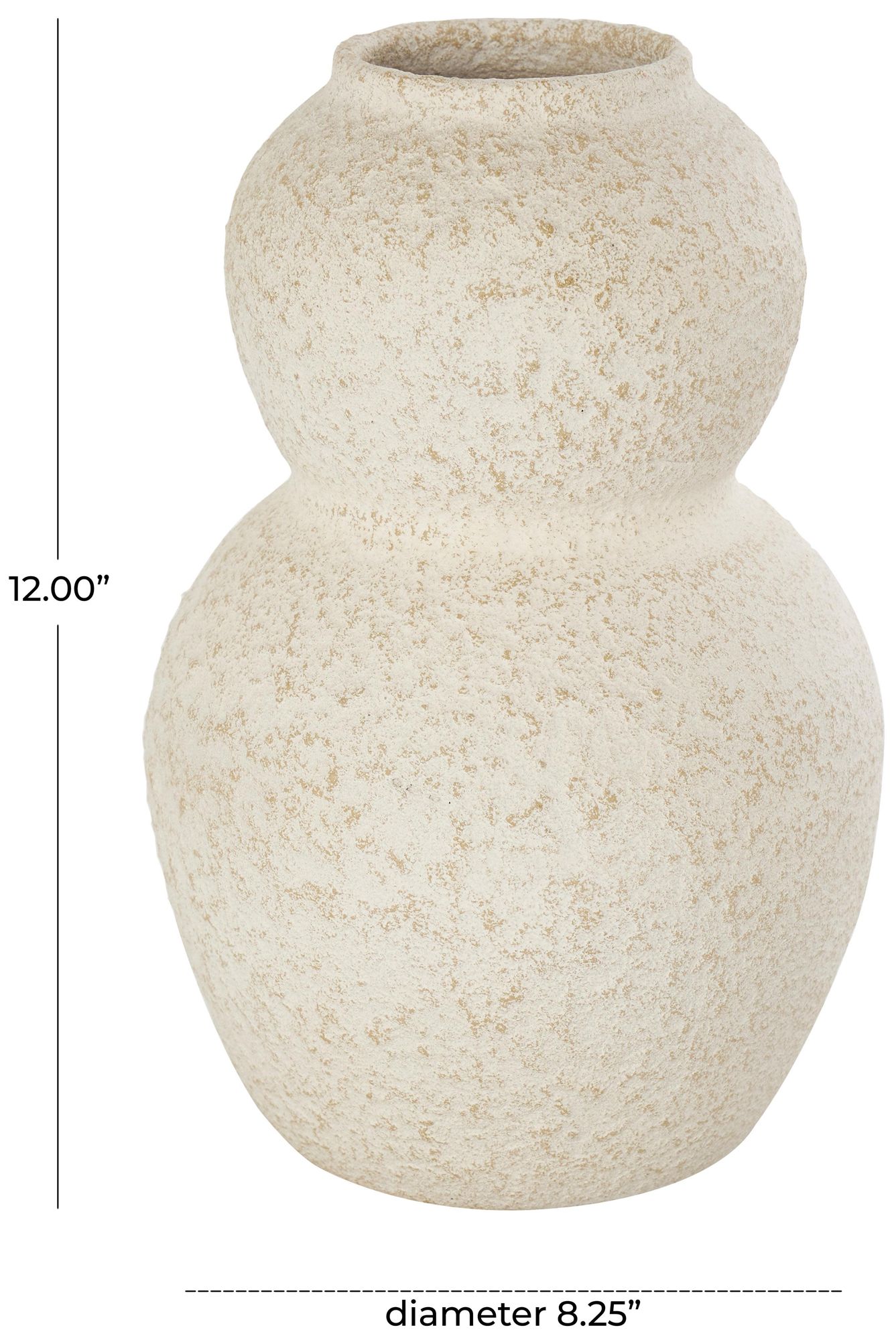 Image 7 Cream Ceramic Bohemian Vase, 8" x 8" x 12" more views