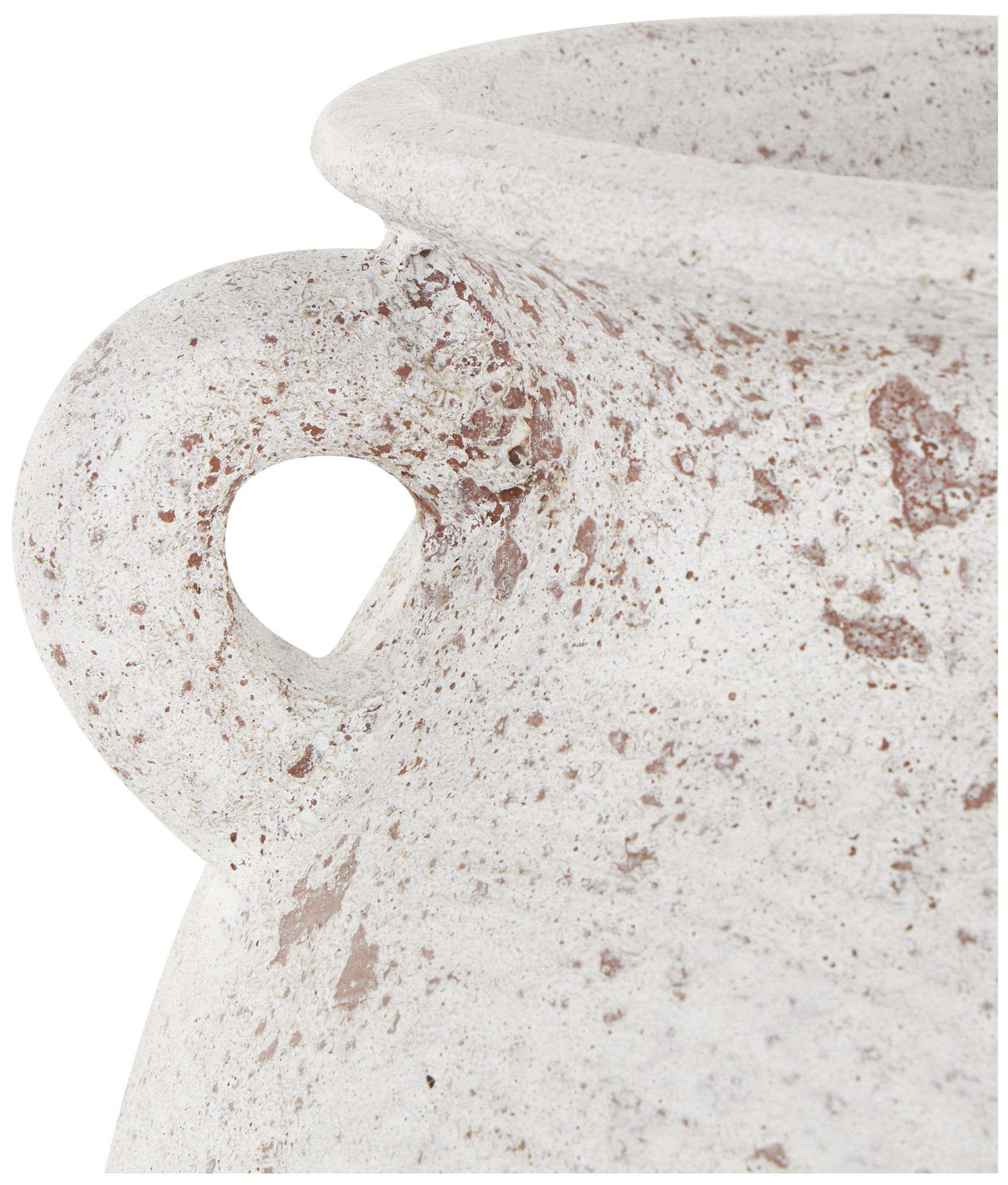 Image 4 Cream Ceramic Farmhouse Vase, 10" x 10" x 10" more views