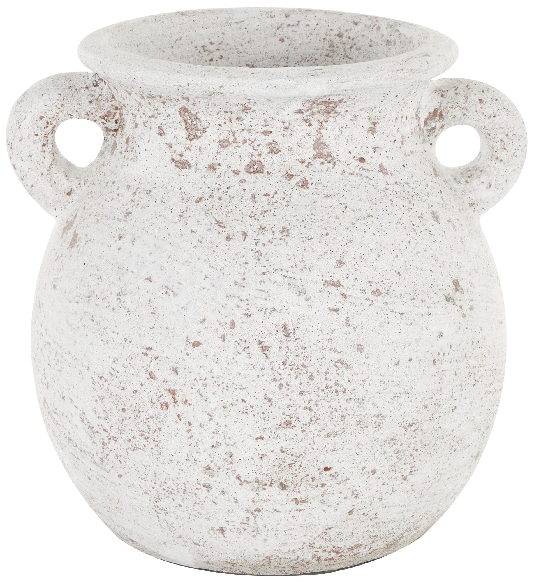 Image 5 Cream Ceramic Farmhouse Vase, 10" x 10" x 10" more views