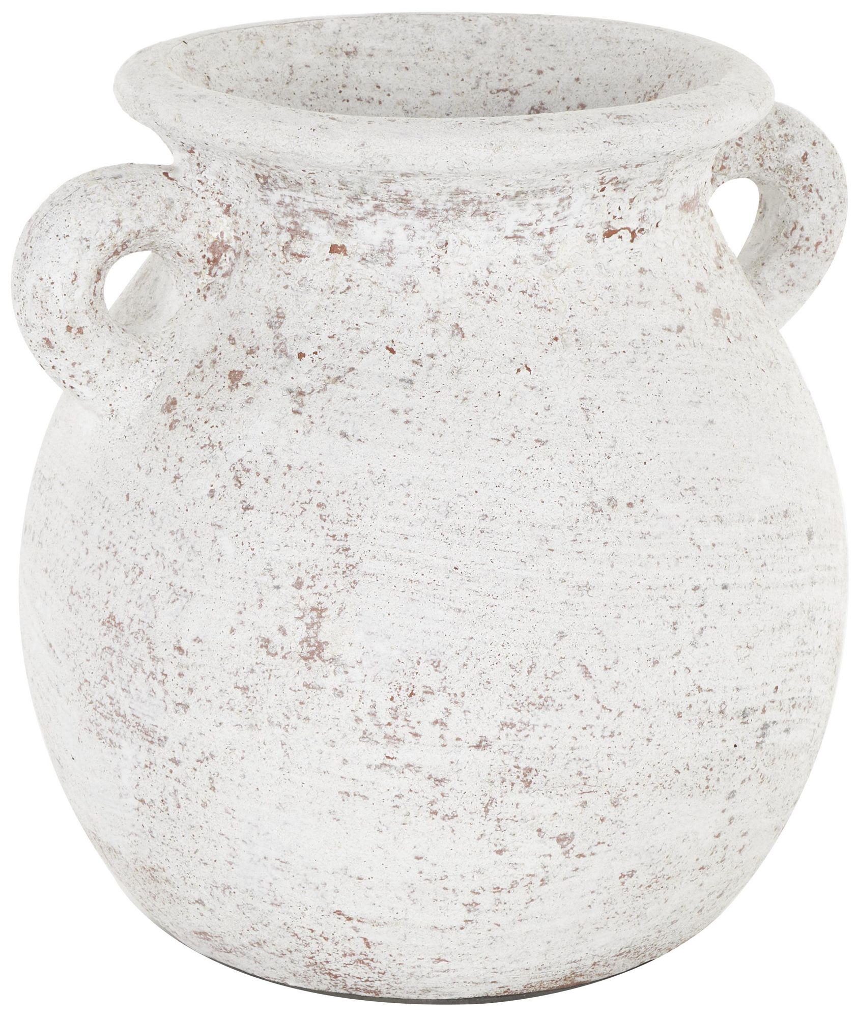 Image 6 Cream Ceramic Farmhouse Vase, 10" x 10" x 10" more views