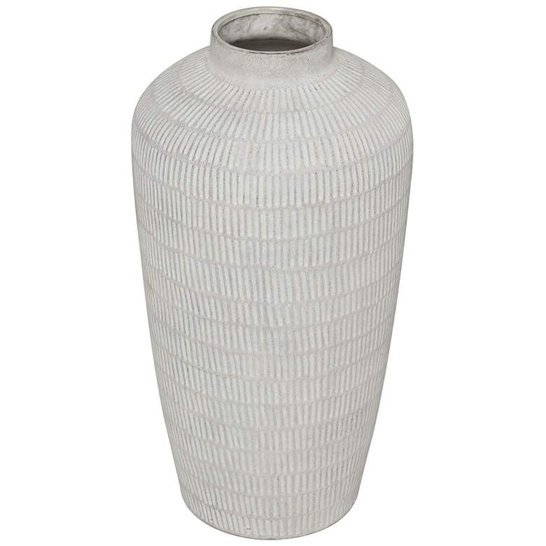 Image 2 Cream Ceramic Modern Vase, 12" x 12" x 23"
