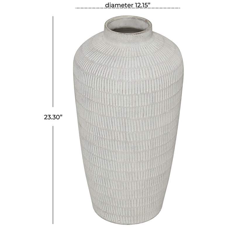 Image 6 Cream Ceramic Modern Vase, 12" x 12" x 23" more views