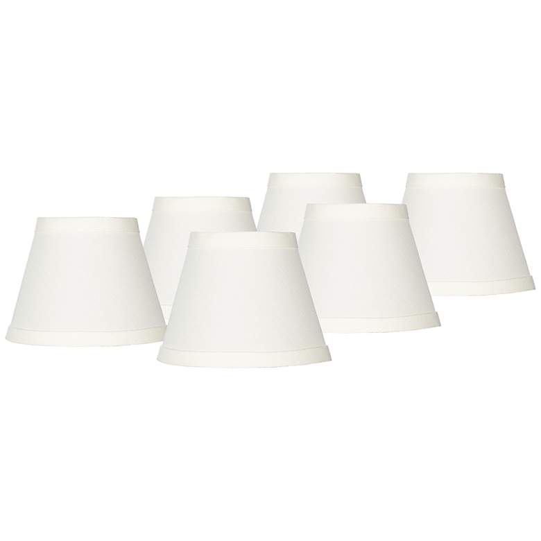 Image 1 Cream Chandelier Clip Shades 3x5x4 (Clip-On) Set of 6