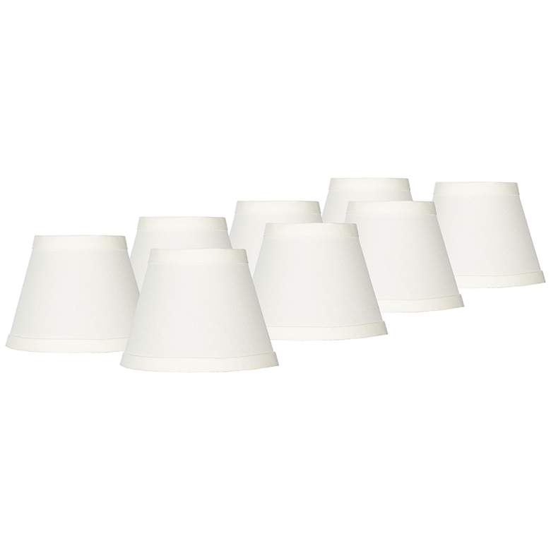 Image 1 Cream Chandelier Clip Shades 3x5x4 (Clip-On) Set of 8