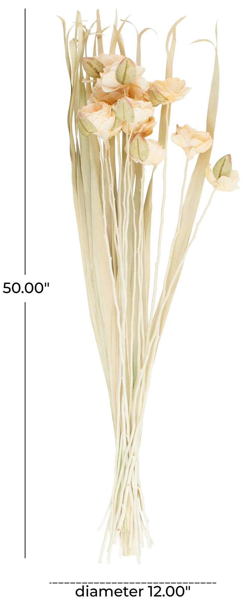 Image 7 Cream Dried Plant French Country Natural Foliage, 12" x 12" x 50" more views