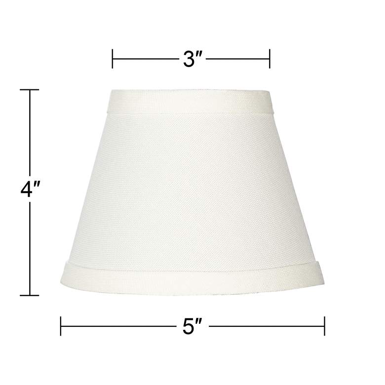Image 5 Cream Fabric Chandelier Clip Shade 3x5x4 (Clip-On) more views