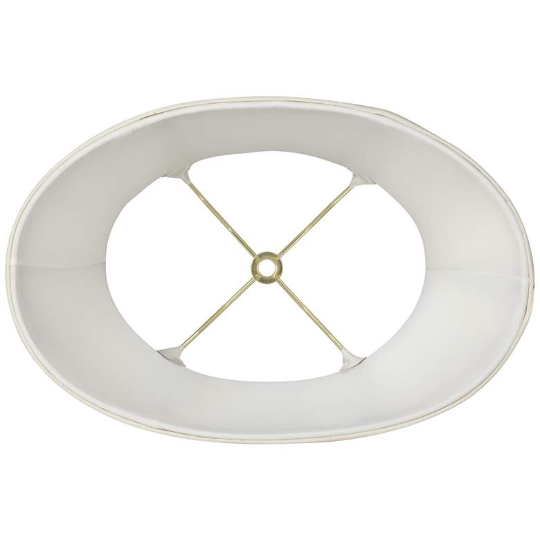 Image 4 Cream Fabric Set of 2 Oval Lamp Shades 9x12x9" (Spider) more views