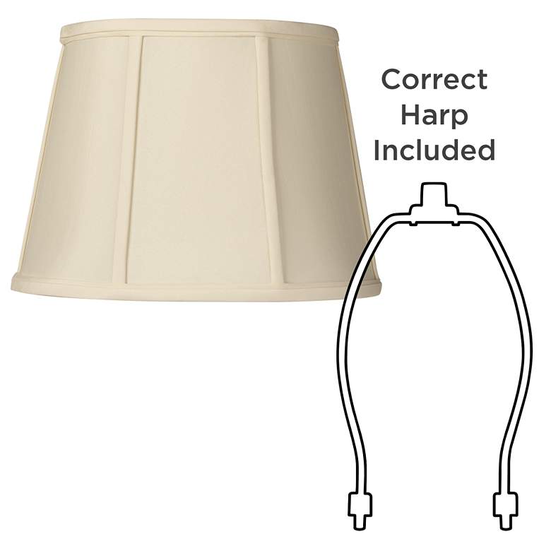 Image 5 Cream Fabric Set of 2 Oval Lamp Shades 9x12x9" (Spider) more views