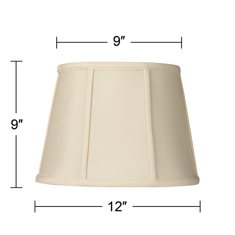 Image 6 Cream Fabric Set of 2 Oval Lamp Shades 9x12x9" (Spider) more views
