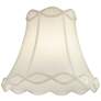 Cream Fabric Set of 2 Scallop Lamp Shades 7x14x12.5 (Spider)