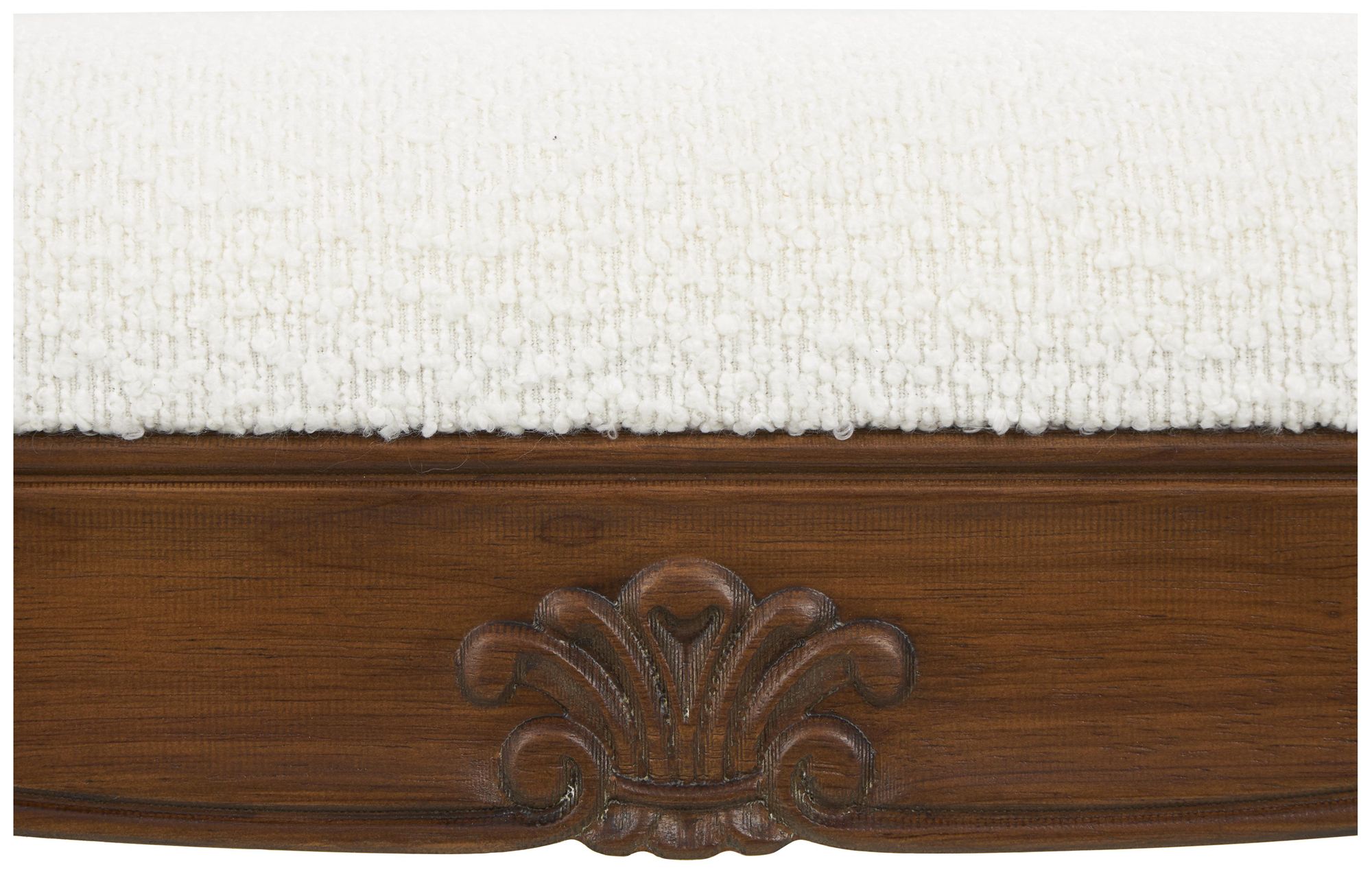 Image 2 Cream Fabric Traditional Bench, 55" x 16" x 27" more views