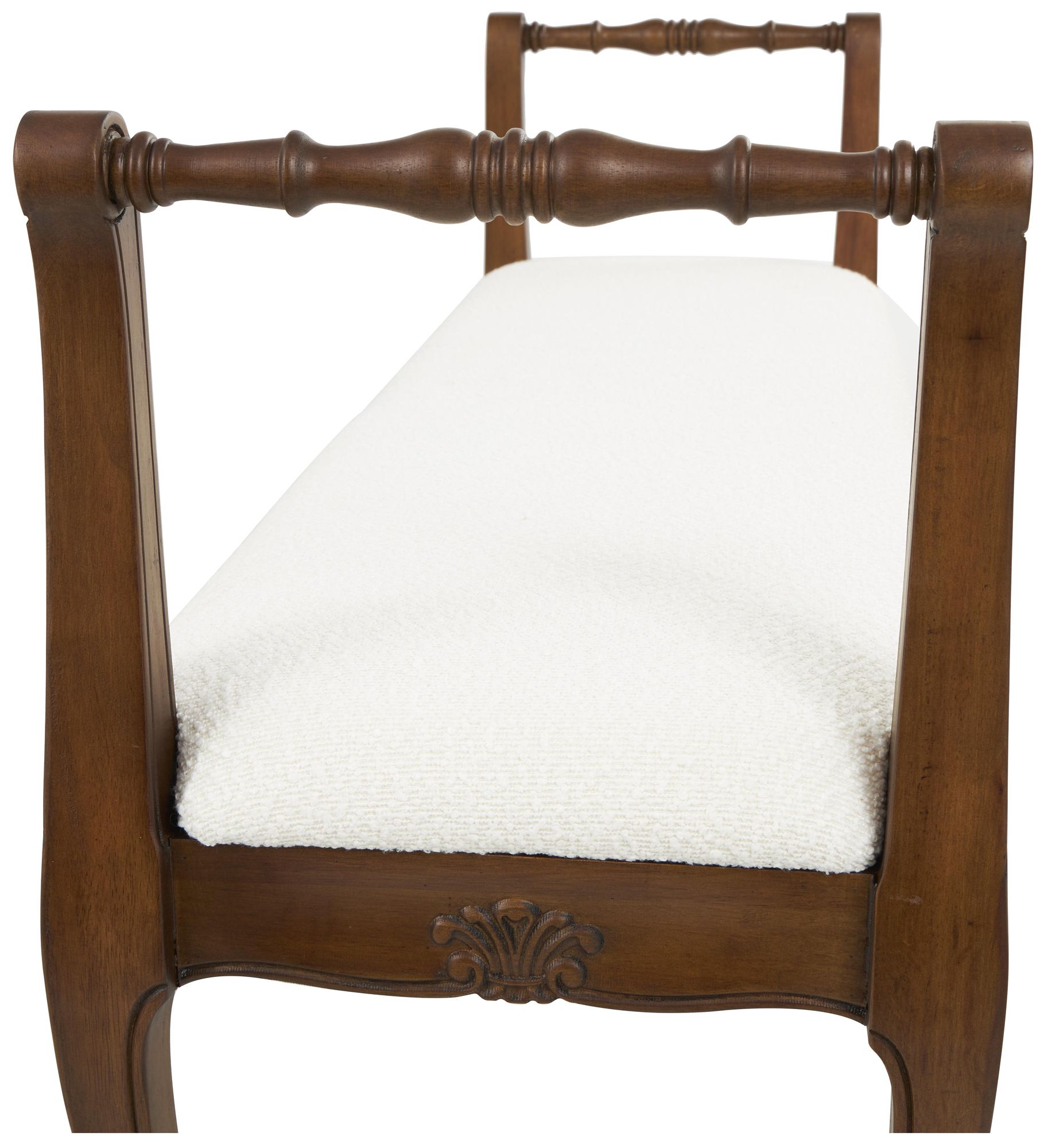 Image 3 Cream Fabric Traditional Bench, 55" x 16" x 27" more views