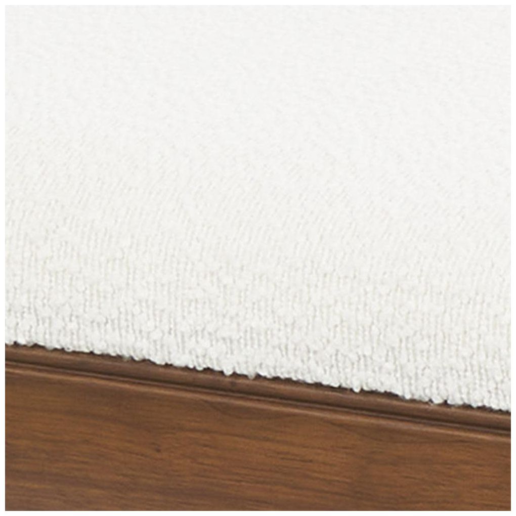 Cream Fabric Traditional Bench, 55" x 16" x 27"