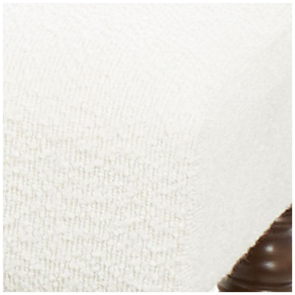 Cream Fabric Traditional Bench, 59" x 16" x 17"