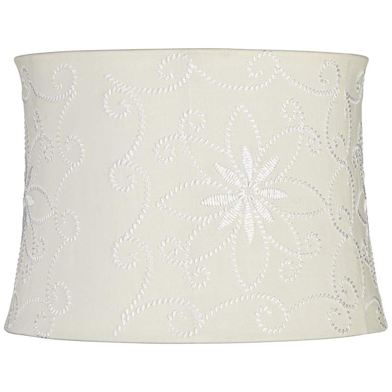 Image 1 Cream Floral Emboidered Lamp Shade 13x14x10 (Spider)