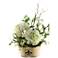 Cream Hydrangeas 27" High in Oblong Fleur De Lis Planter
