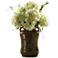 Cream Hydrangeas 31"H Faux Flowers in Ceramic Vase
