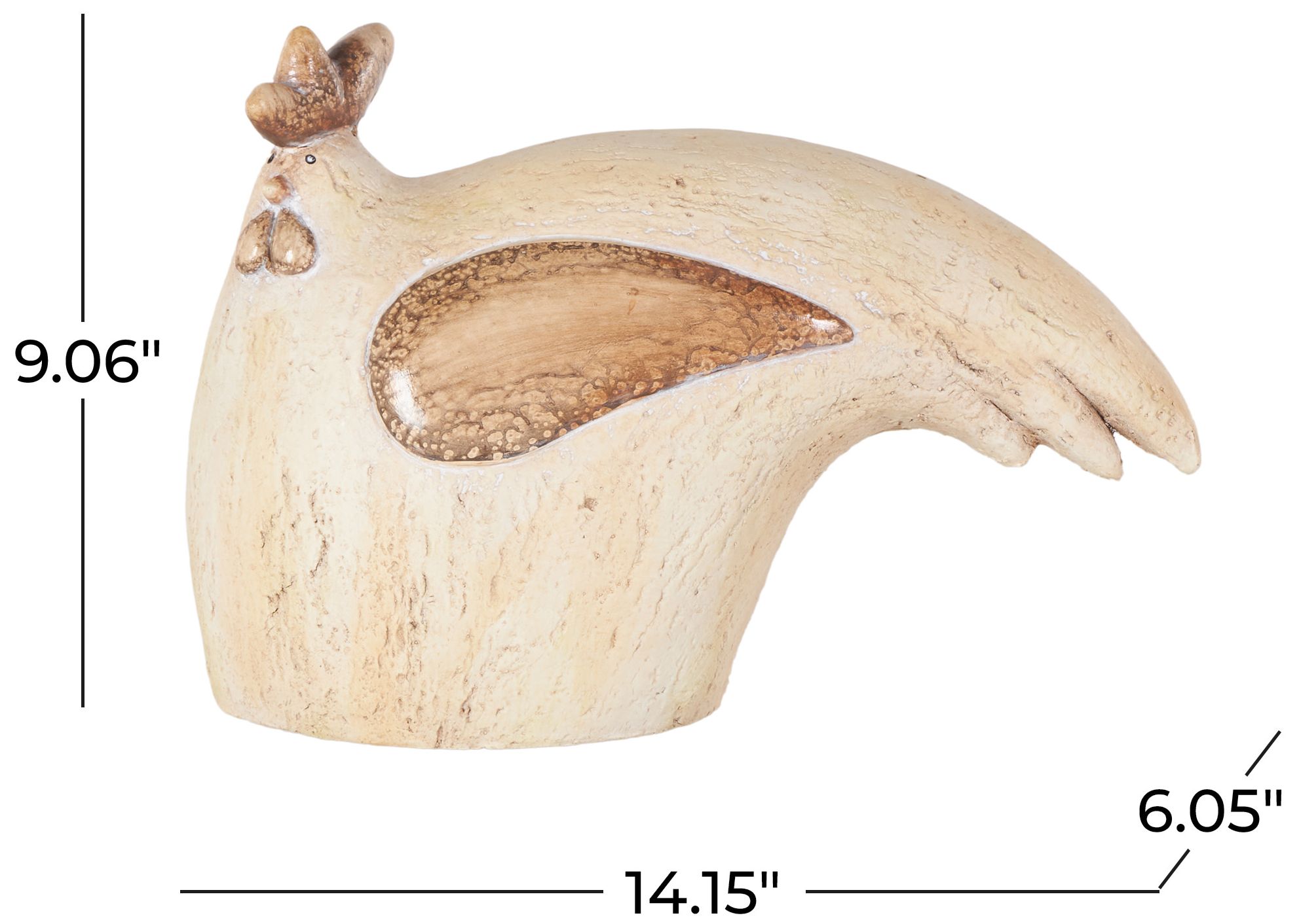 Image 7 Cream Magnesium Oxide Farmhouse Garden Sculpture, 14" x 6" x 10" more views