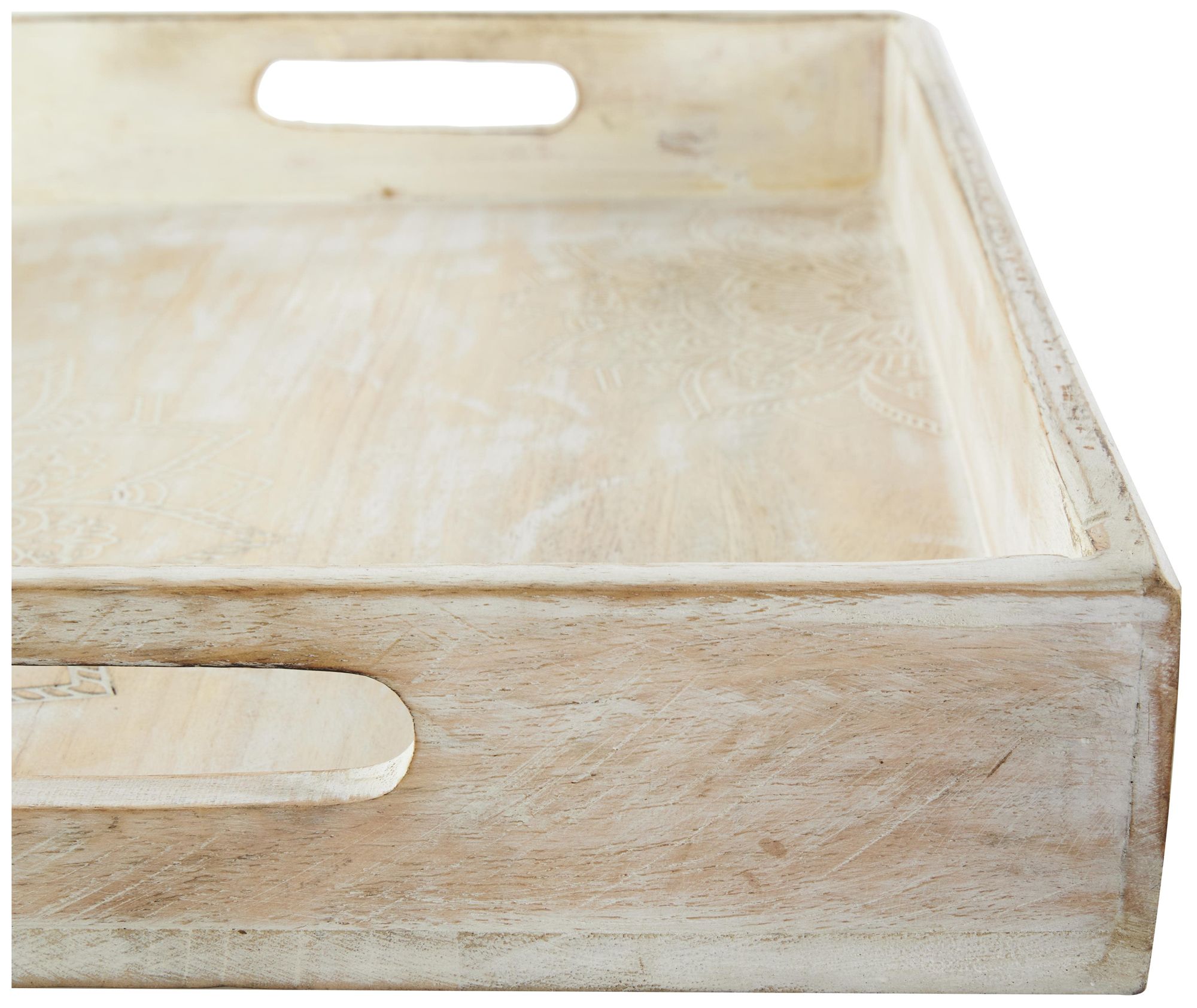 Image 4 Cream Mango Wood Traditional Tray, S/2 1 more views