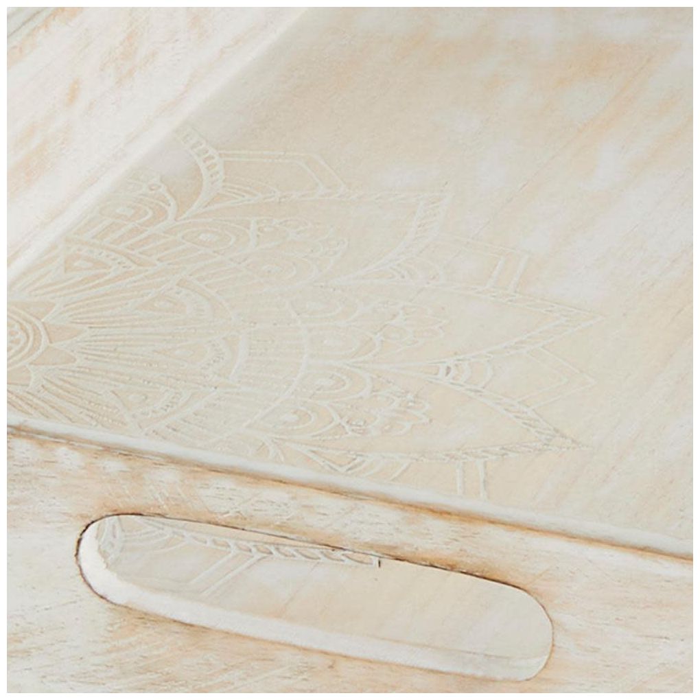 Cream Mango Wood Traditional Tray, S/2 1