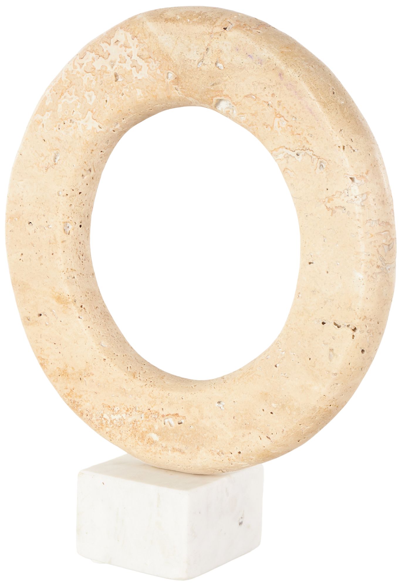 Image 2 Cream Marble Modern Sculpture, 10" x 3" x 12"