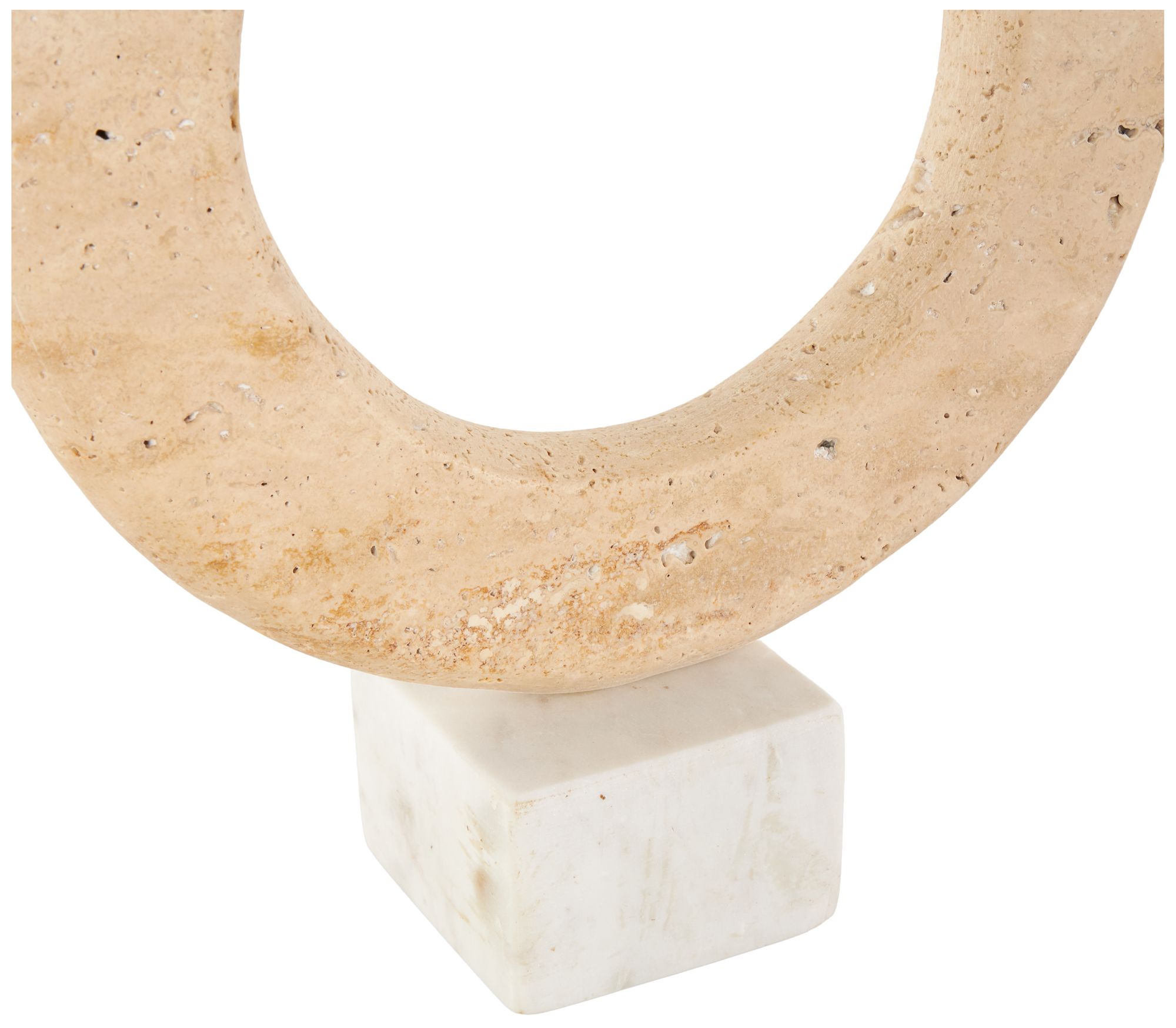 Image 3 Cream Marble Modern Sculpture, 10" x 3" x 12" more views