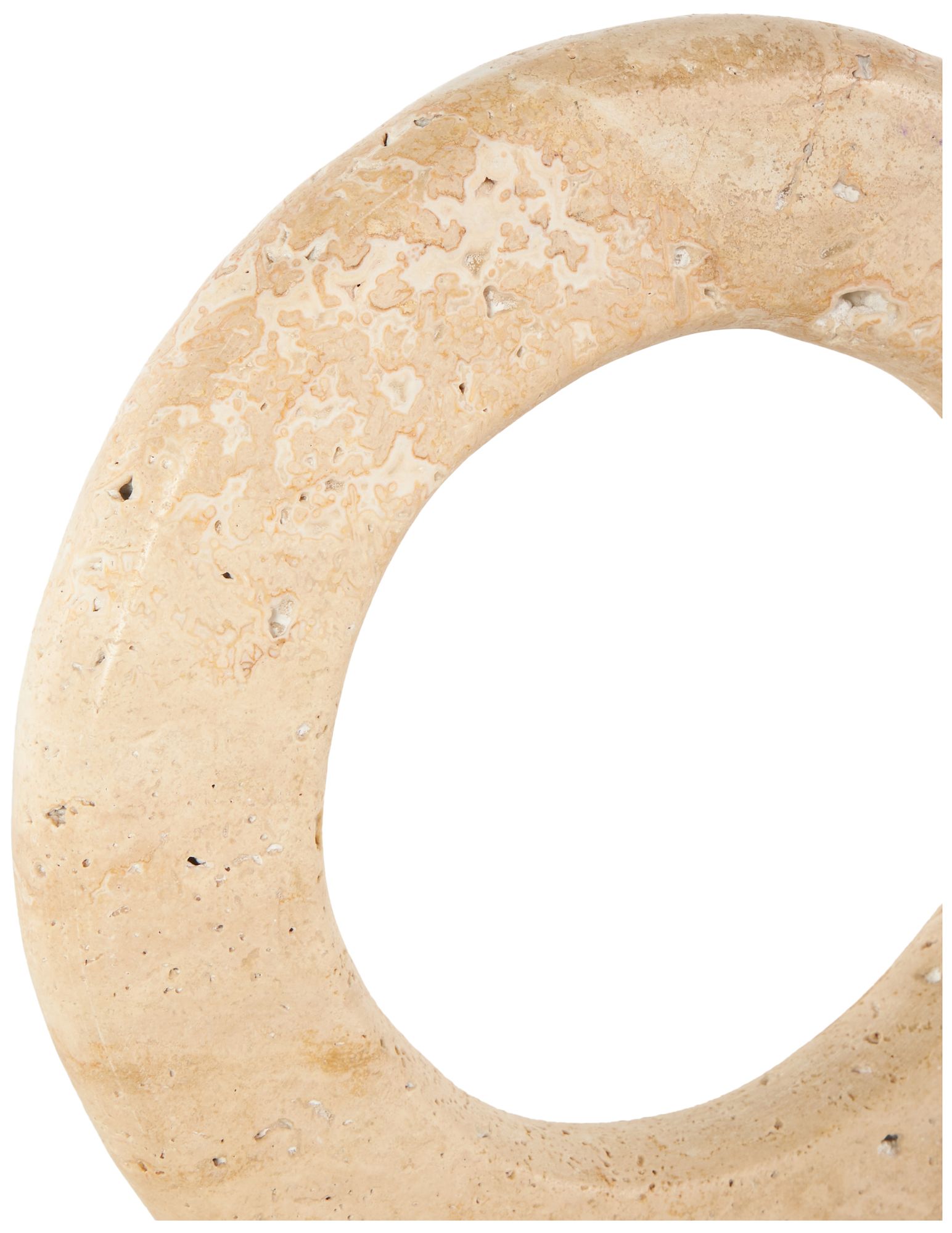 Image 4 Cream Marble Modern Sculpture, 10" x 3" x 12" more views