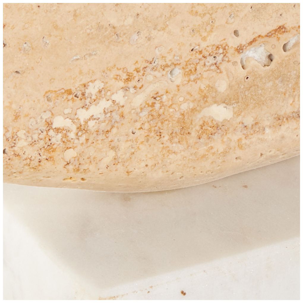 Cream Marble Modern Sculpture, 10" x 3" x 12"