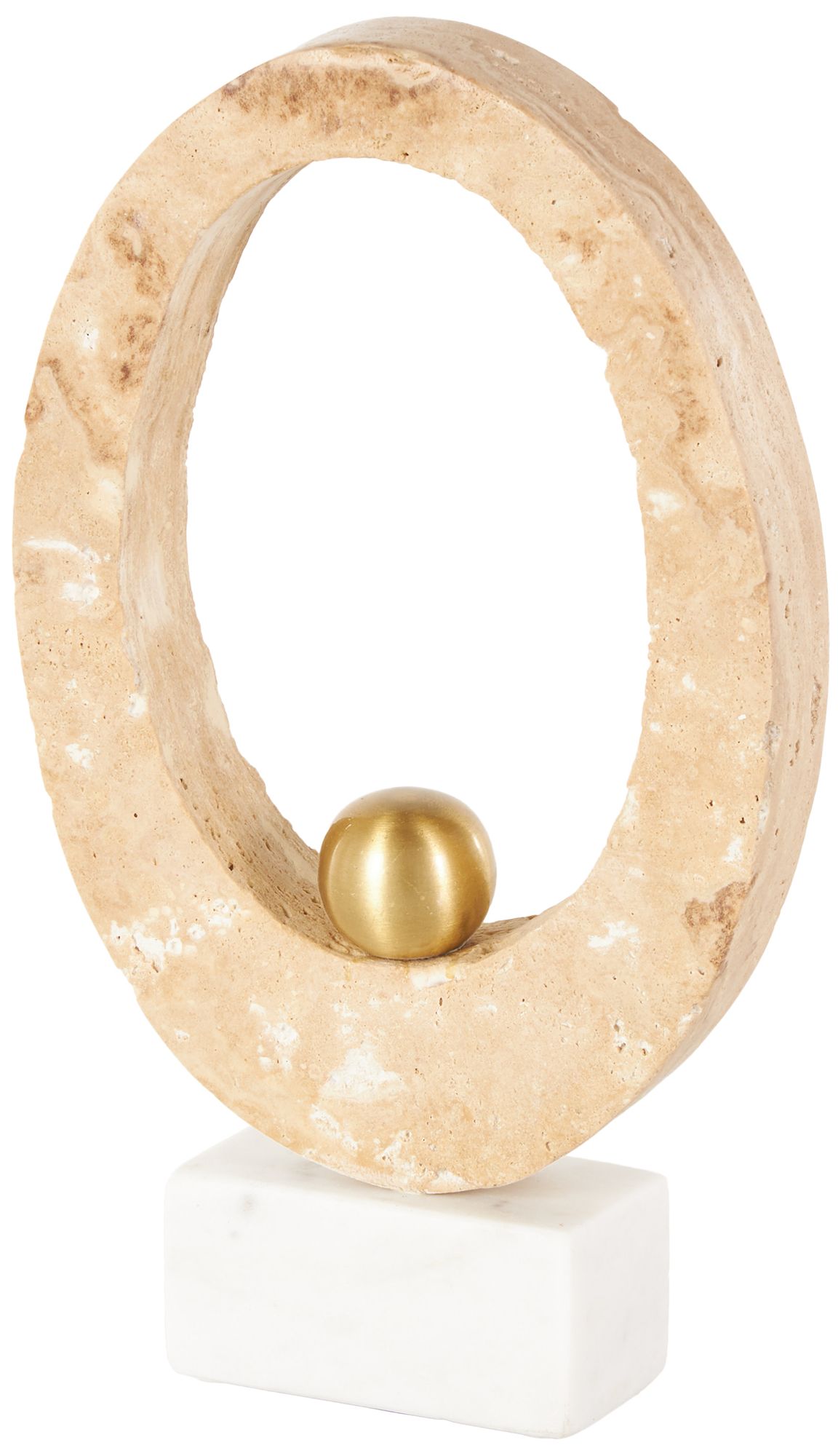 Image 2 Cream Marble Modern Sculpture, 7" x 3" x 12"