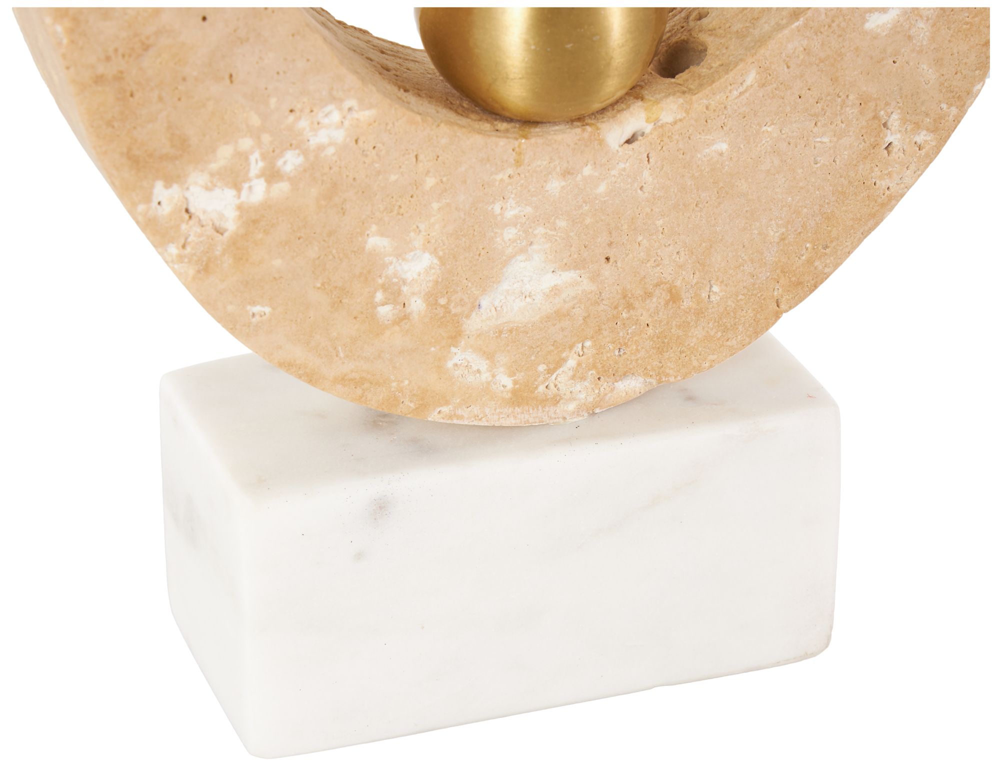 Image 3 Cream Marble Modern Sculpture, 7" x 3" x 12" more views