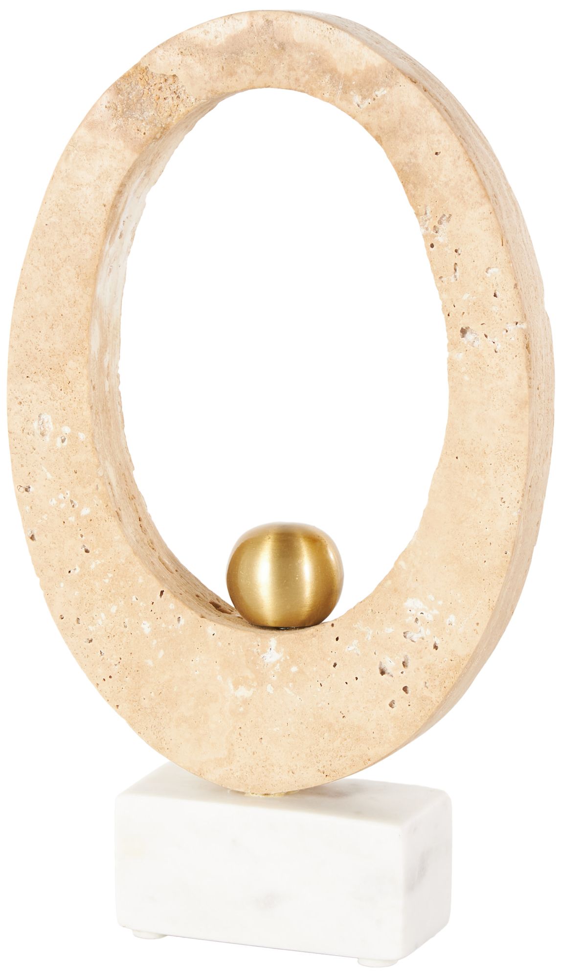 Image 5 Cream Marble Modern Sculpture, 7" x 3" x 12" more views