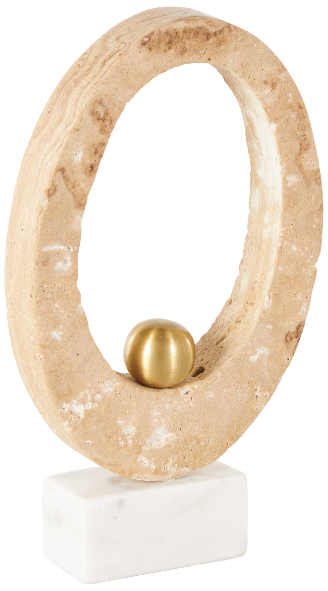 Image 6 Cream Marble Modern Sculpture, 7" x 3" x 12" more views