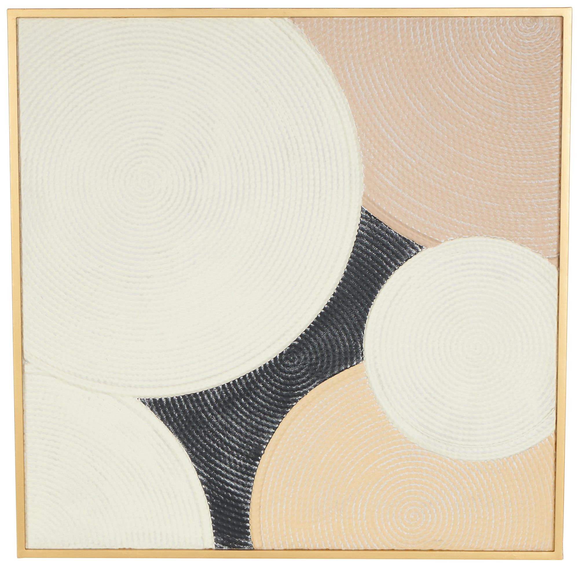 Image 2 Cream Metal Contemporary Framed Wall Art, 38" x 2" x 38"