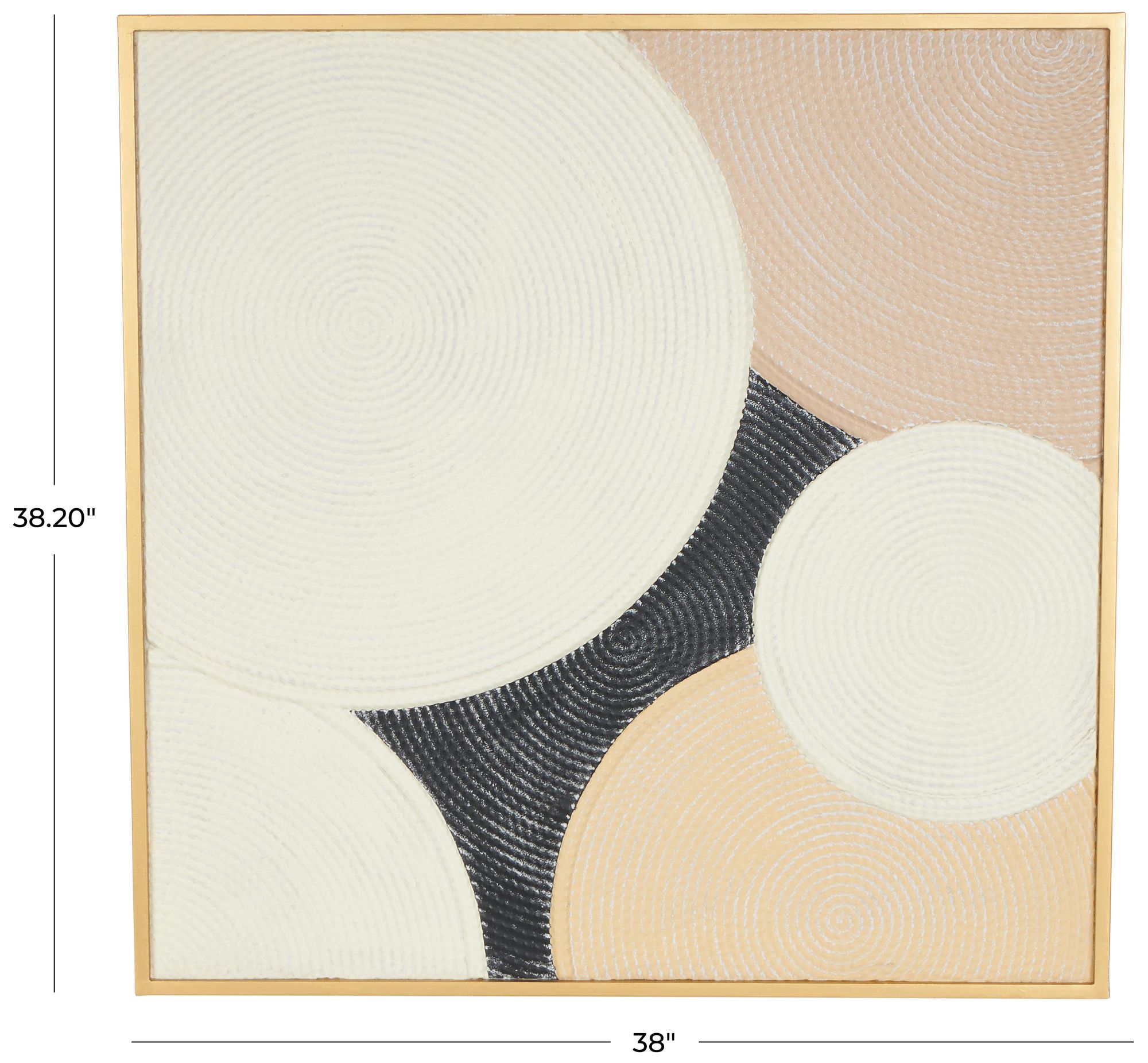 Image 7 Cream Metal Contemporary Framed Wall Art, 38" x 2" x 38" more views