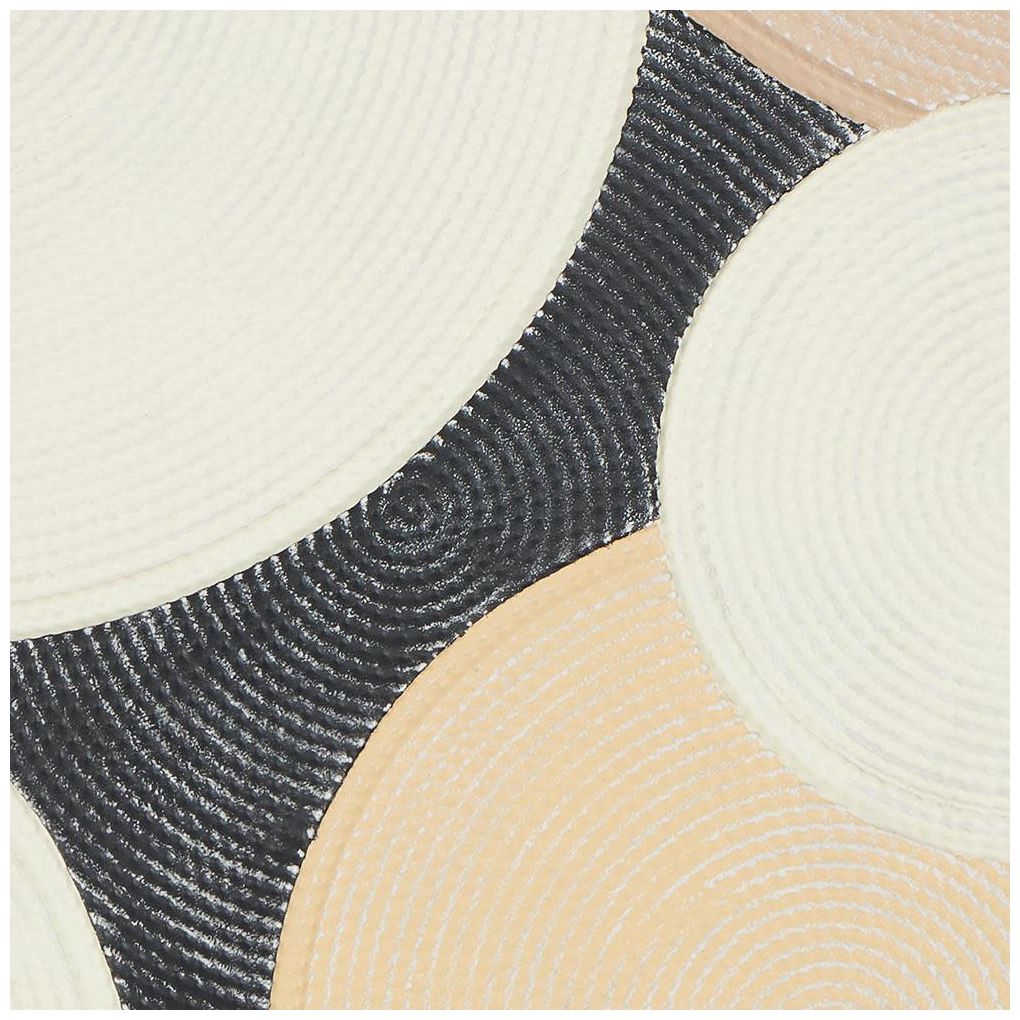 Cream Metal Contemporary Framed Wall Art, 38" x 2" x 38"