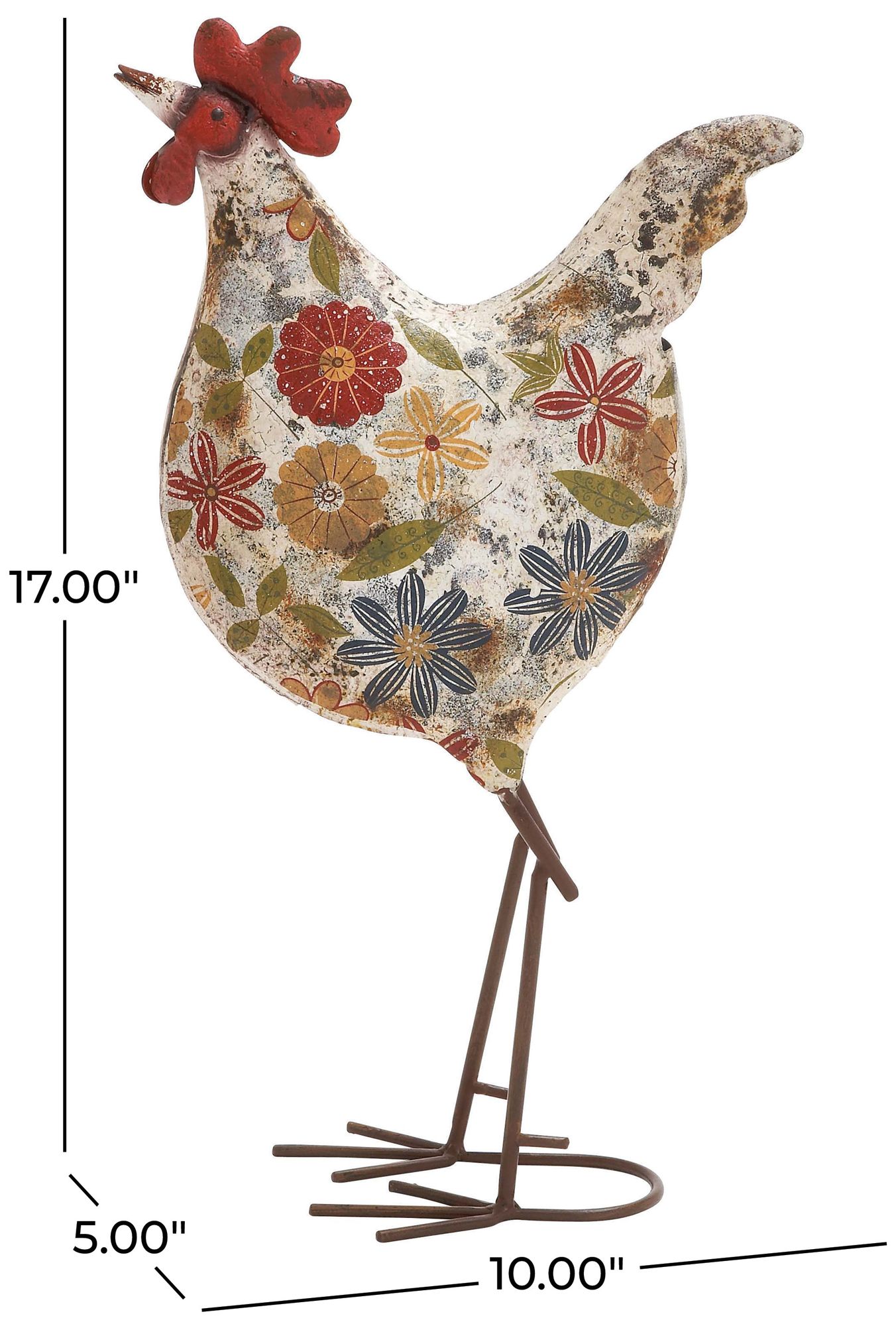 Image 6 Cream Metal Eclectic Garden Sculpture, 10" x 5" x 17" more views