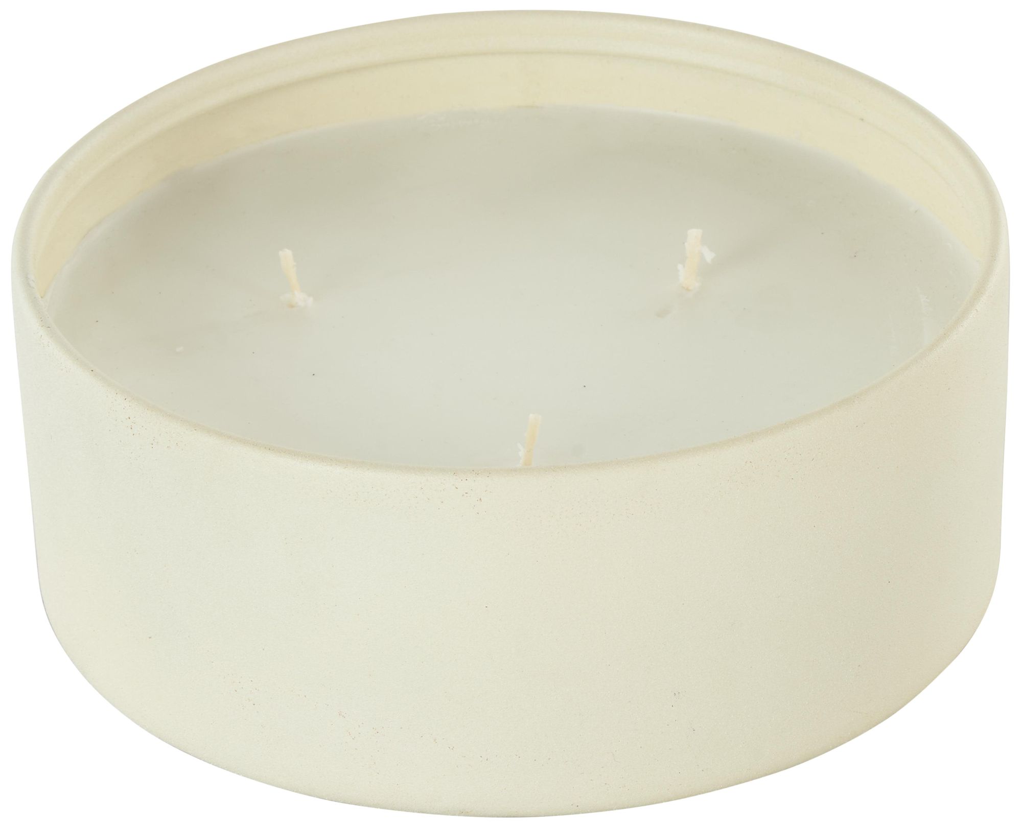 Image 2 Cream Metal Modern Candle, 6" x 6" x 3"