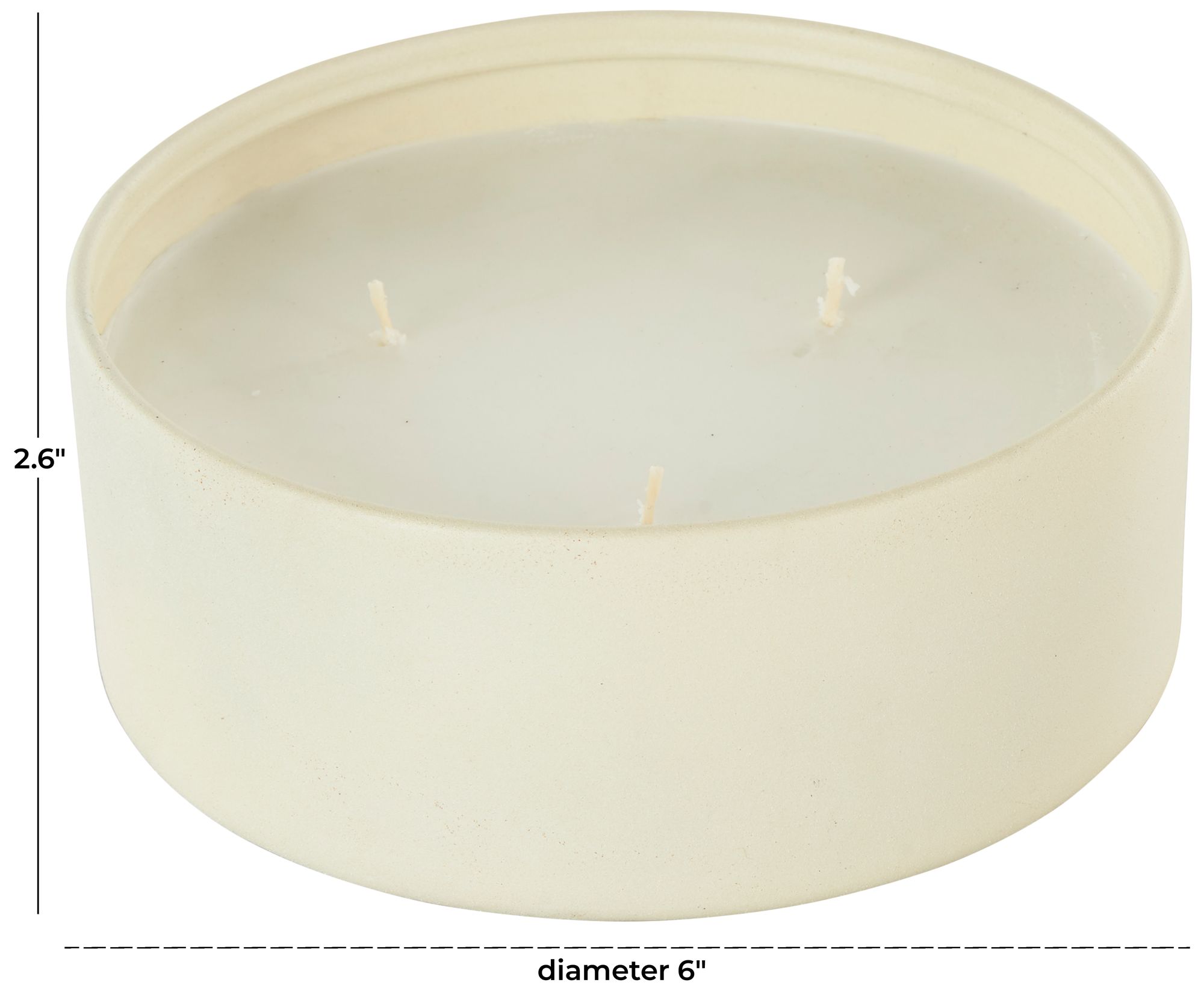 Image 7 Cream Metal Modern Candle, 6" x 6" x 3" more views