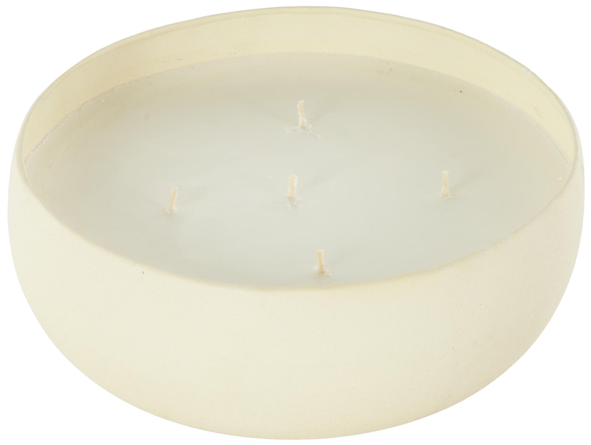 Image 2 Cream Metal Modern Candle, 9" x 9" x 3"