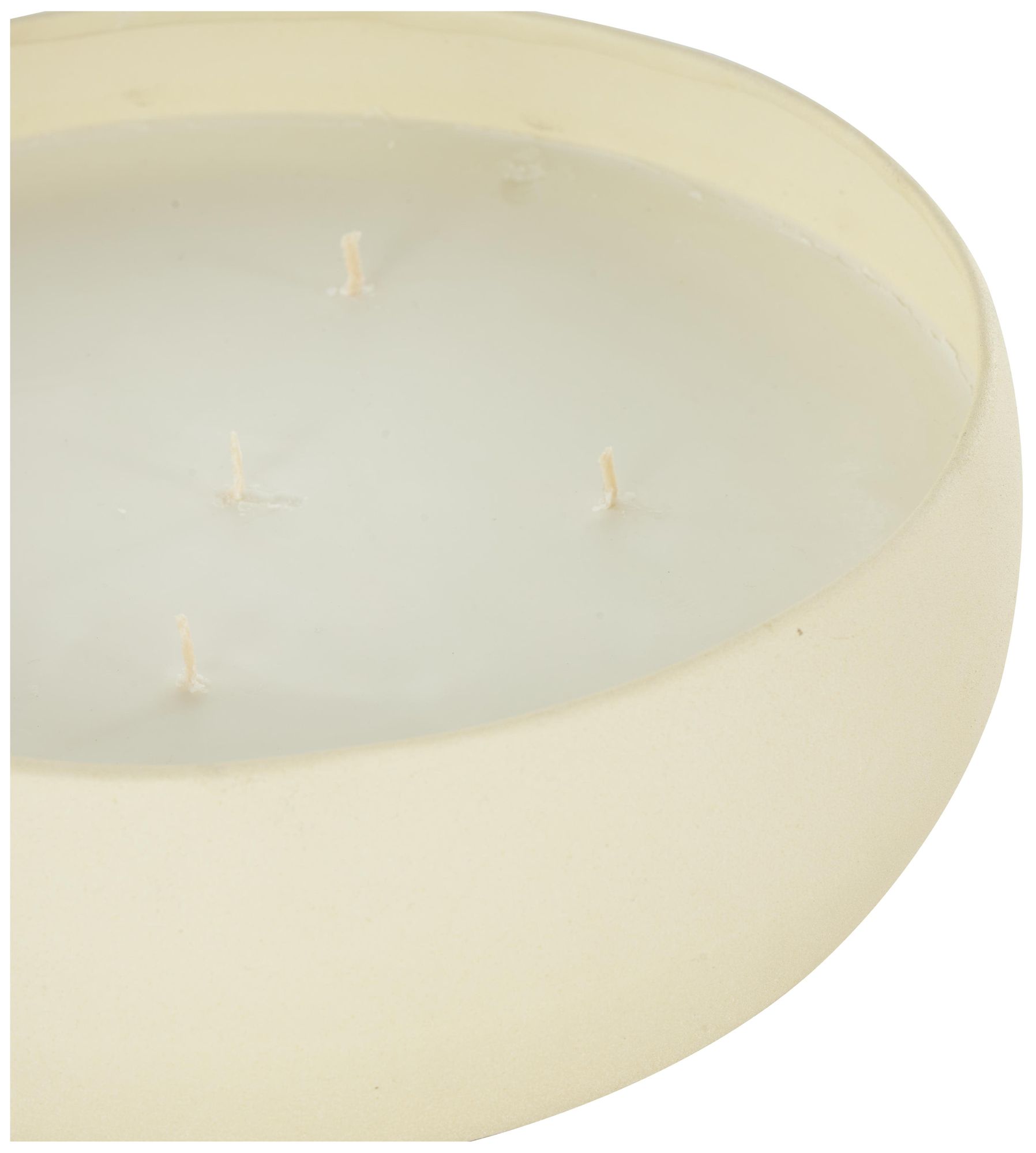 Image 4 Cream Metal Modern Candle, 9" x 9" x 3" more views